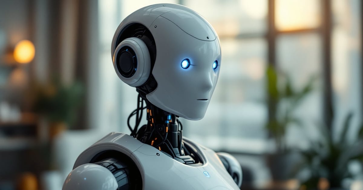Robot tondeuse intelligent autonome sur pelouse verte bien entretenue dans un jardin moderne