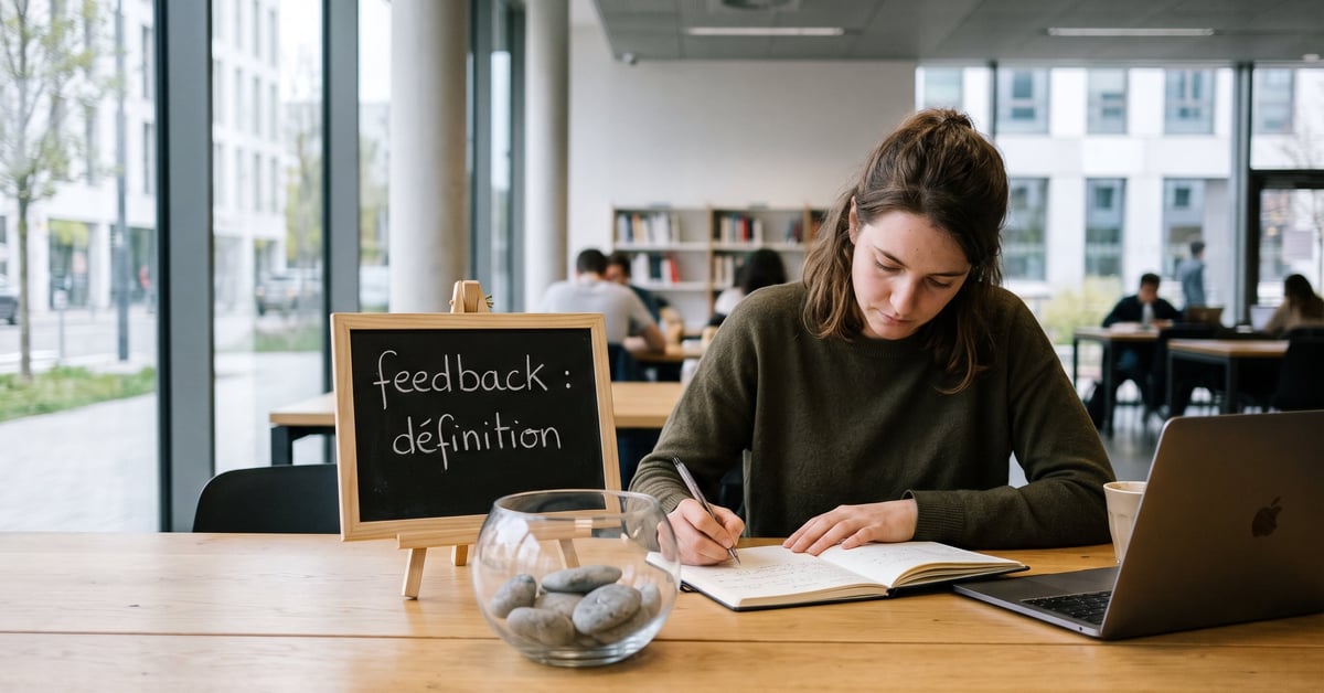 Feedback : définition et sens du mot en français – illustration éditoriale