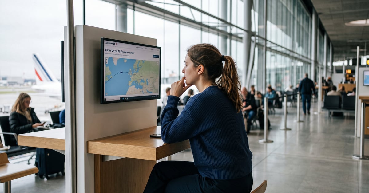 Suivre un vol Air France en direct sur un écran de suivi de vols en temps réel