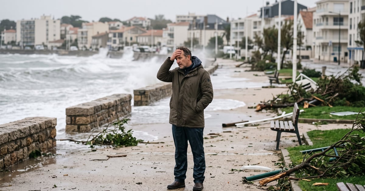 Tempête en France octobre 2025 : vents violents et dégâts dans une ville française